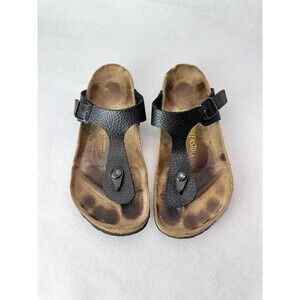 Birkenstock Gizeh Black Birko-Flor women’s Black Size 37  240 L6 M4 regular fit